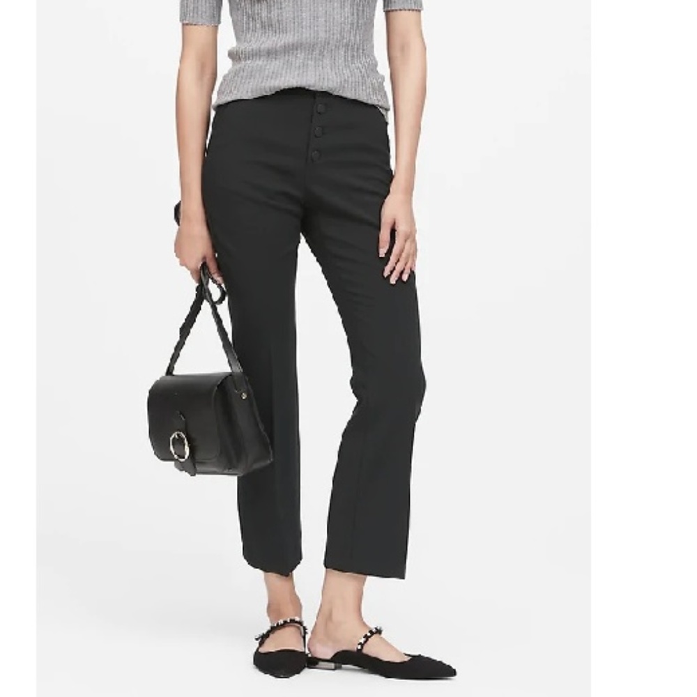 NWT BR High Rise Flare Button Fly Pant 4L c324